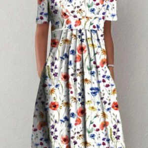 a dress in the shape of letters a with a short sleeve