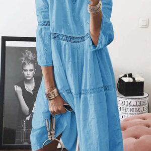 a dress with a loose cut with azure pattern