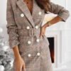a jacket dress with a belt