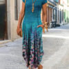 a medium length dress with print