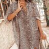 a mini shirt dress with a loose cut
