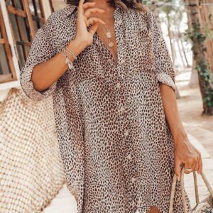 a mini shirt dress with a loose cut