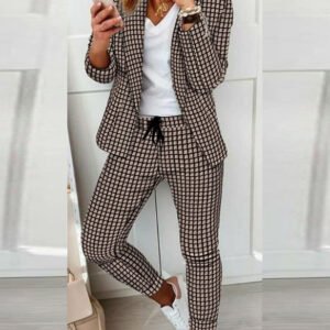 a set with a jacket and pants tied at the waist