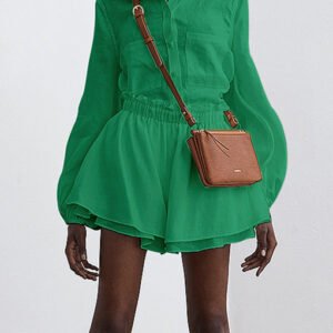 a set with loose shorts and a binded shirt 2