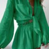 a set with loose shorts and a shirt with wide sleeves 2