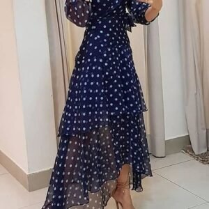 asymmetrical chiffon maxi dress