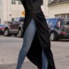 asymmetrical dress with supper