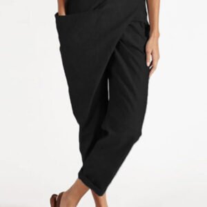 asymmetrical pants binded at the waist