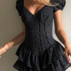 azure mini dress with puffs