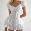 azure mini dress with puffs 2