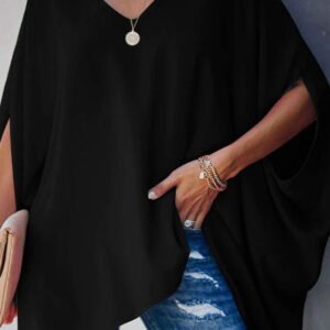 bat blouse with a short sleeve