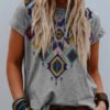 blouse with a short sleeve with a loose cut in the style of ethno 2