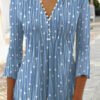 blouse with sleeve 3 4 with buttons at the neckline