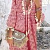 boho style dress with tassels and strings