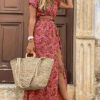 boho style maxi dress with a short sleeve 2