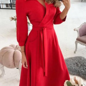 closed envelope dress with collar 2