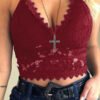 crop lace top with a deep neckline