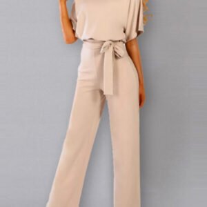 cut suit with bat cut and binding at the waist 3