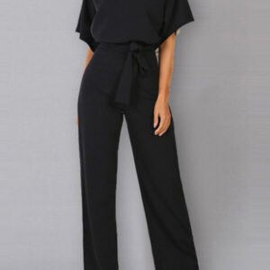 cut suit with bat cut and binding at the waist