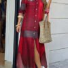 denim shirt dress with dots 3