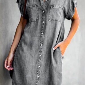 denim shirt dress with pockets 2