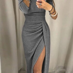 draped dress with an open brocade arm 2