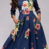 dress flared with a long sleeve