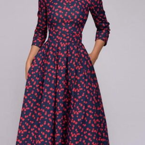 dress flared with a long sleeve 2