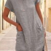 dress made of crushed material with pockets 3
