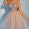 dress with a glitter corset gora and a tulle pad