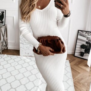 dress with a long sleeve in prazki 3