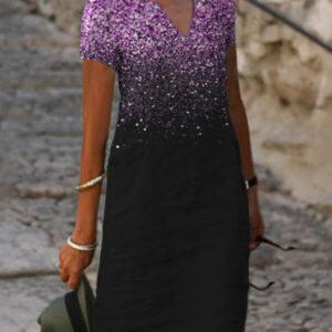 dress with a short sleeve with a classic cut with print 11