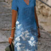 dress with a short sleeve with a classic cut with print 12