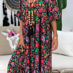dress with a short sleeve with a loose cut with open back 2