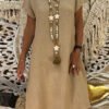 dress with a short sleeve with a simple loose cut 2