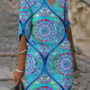 dress with a simple cut with a sleeve with print 2