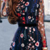 dress with a transparent layer with print