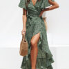 dress with an envelope gora and an asymmetrical cane tied at the waist