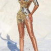 dress with large sequins with a transparent bottom