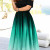 dress with trips on the shoulders and a flared bottom