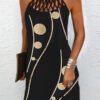 dress without sleeves with azure neckline