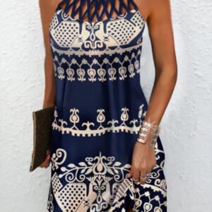 dress without sleeves with stripes on the neckline 2