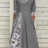 flared dress with decorative inserts 2