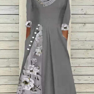 flared dress with decorative inserts 2
