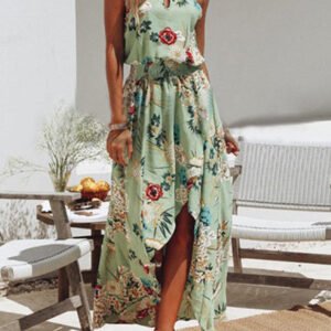 halter dress dress with an asymmetrical bottom