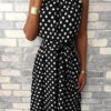 knee length dress with a built in neckline