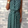 knee length dress with a built in neckline 3