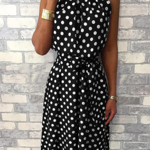 knee length dress with a built in neckline