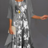 knee length dress with a flimsy cape 2