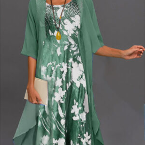 knee length dress with an airy cape 3